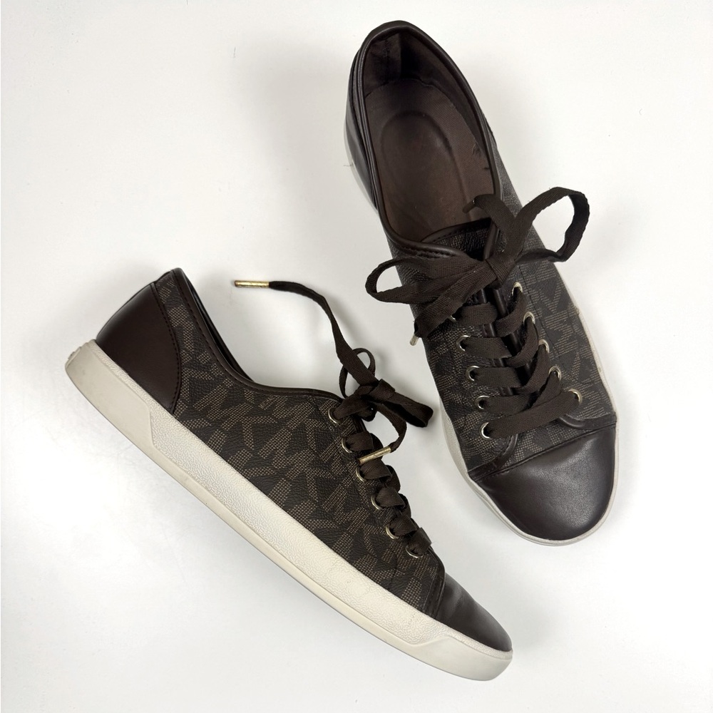 Michael Kors Signature Brown Low Top Sneakers
